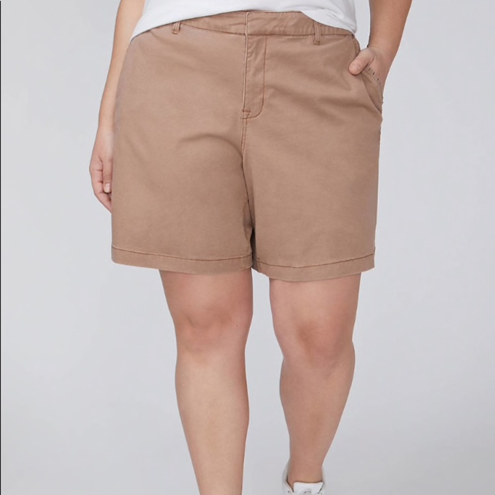 Lane Bryant khaki girlfriend shorts NWT